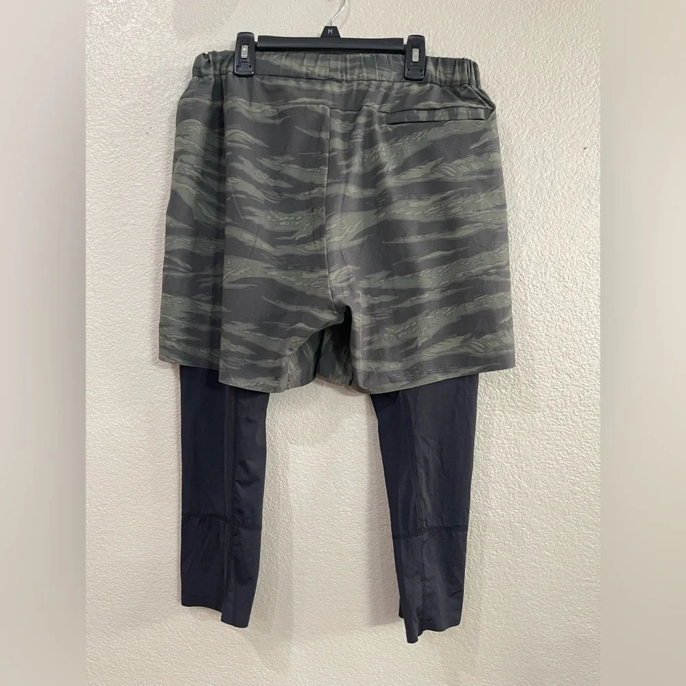 Darc Sport Wolves Camo Layered Athletic Shorts with Black compression Leggings